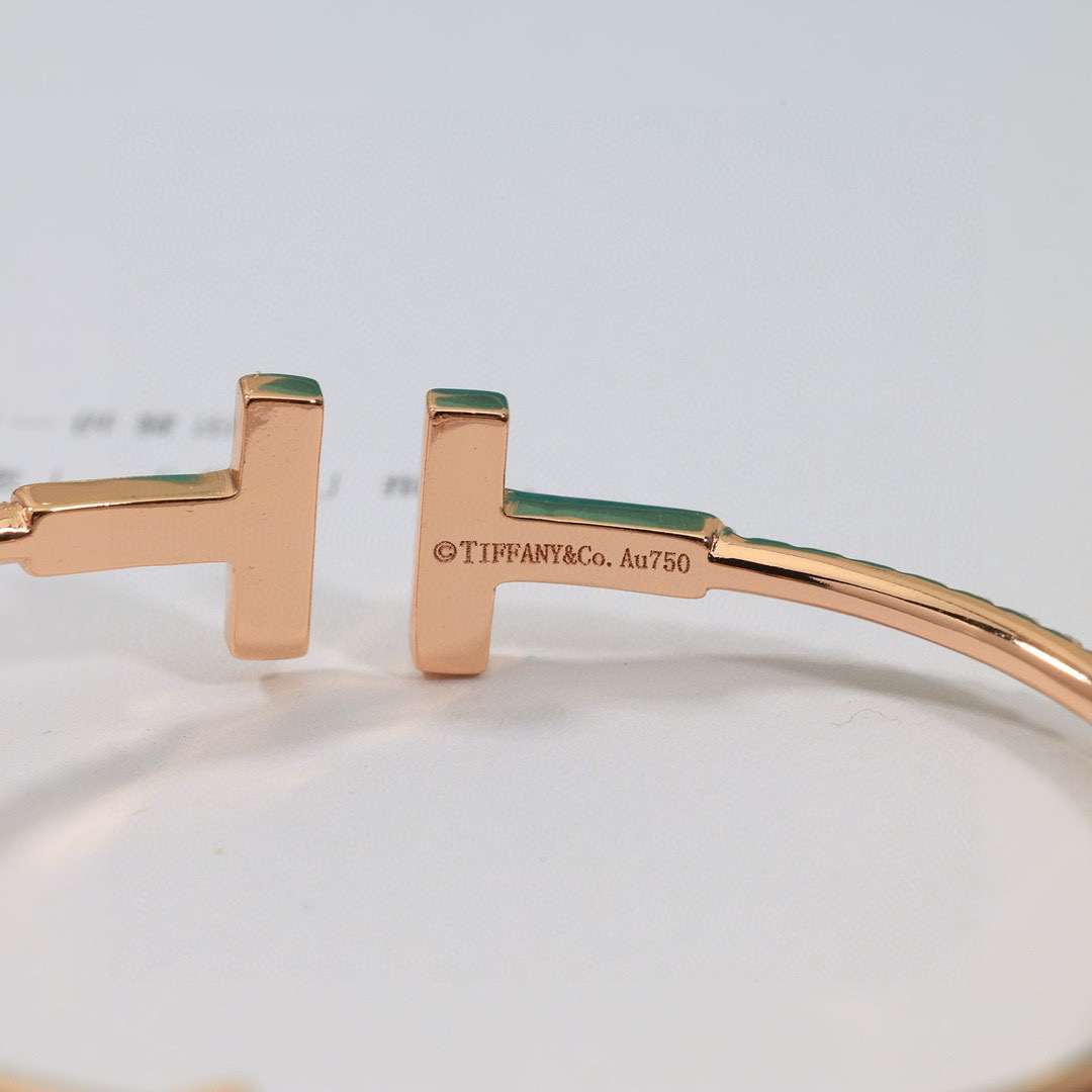 ティファニー Tiffany&Co. パヴェ ダイヤモンド ワイヤー バングル ブレスレット レディース