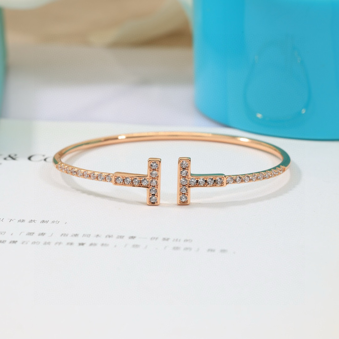 ティファニー Tiffany&Co. パヴェ ダイヤモンド ワイヤー バングル ブレスレット レディース