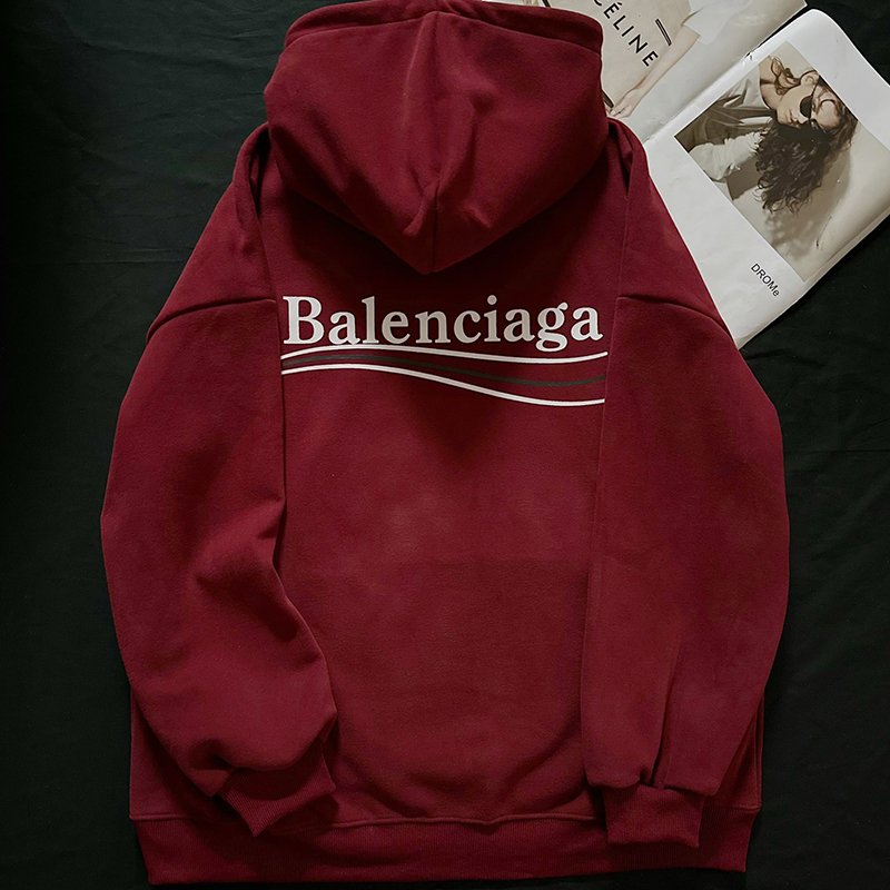 バレンシアガ BALENCIAGA 刺繍 プリント フリーススウェット プルパーカー レディース