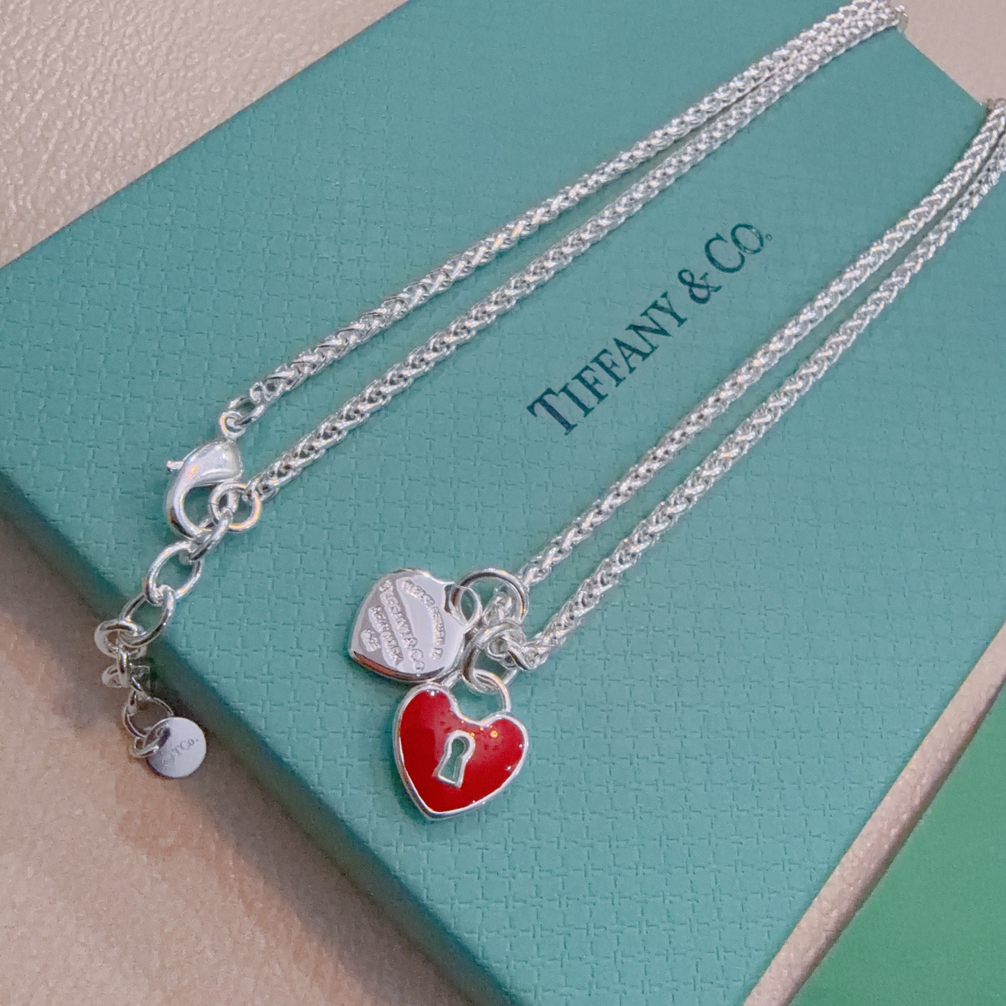 ティファニー Tiffany&Co. ペンダント ネックレス ダブルハート ギフトにも レディース