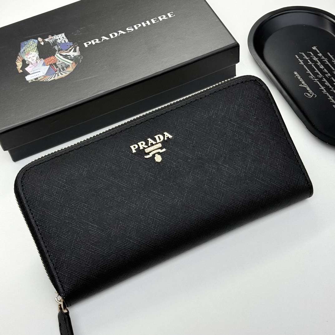 プラダ PRADA サフィアーノマルチカラー ジップアラウンド長財布 メンズ