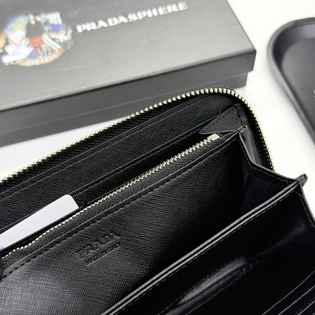 プラダ PRADA サフィアーノマルチカラー ジップアラウンド長財布 メンズ