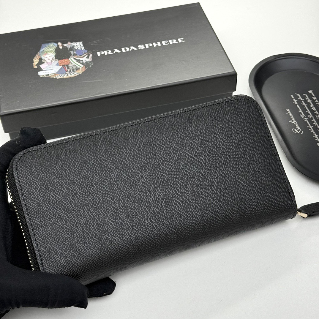 プラダ PRADA サフィアーノマルチカラー ジップアラウンド長財布 メンズ