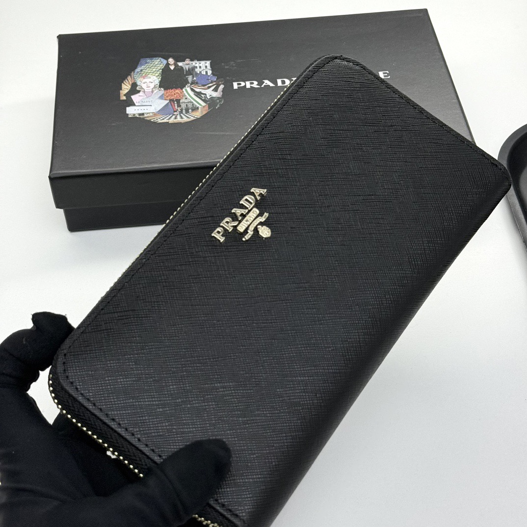 プラダ PRADA サフィアーノマルチカラー ジップアラウンド長財布 メンズ