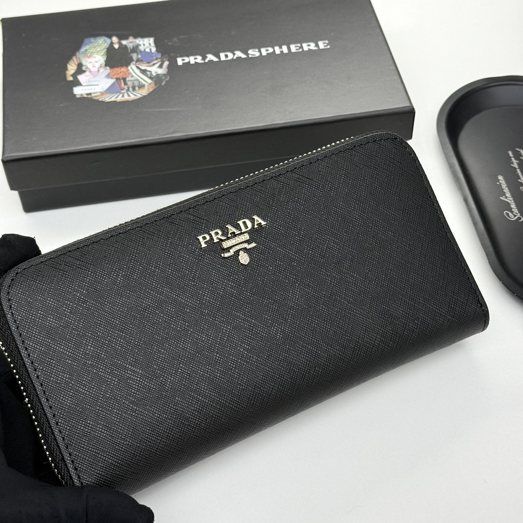 プラダ PRADA サフィアーノマルチカラー ジップアラウンド長財布 メンズ