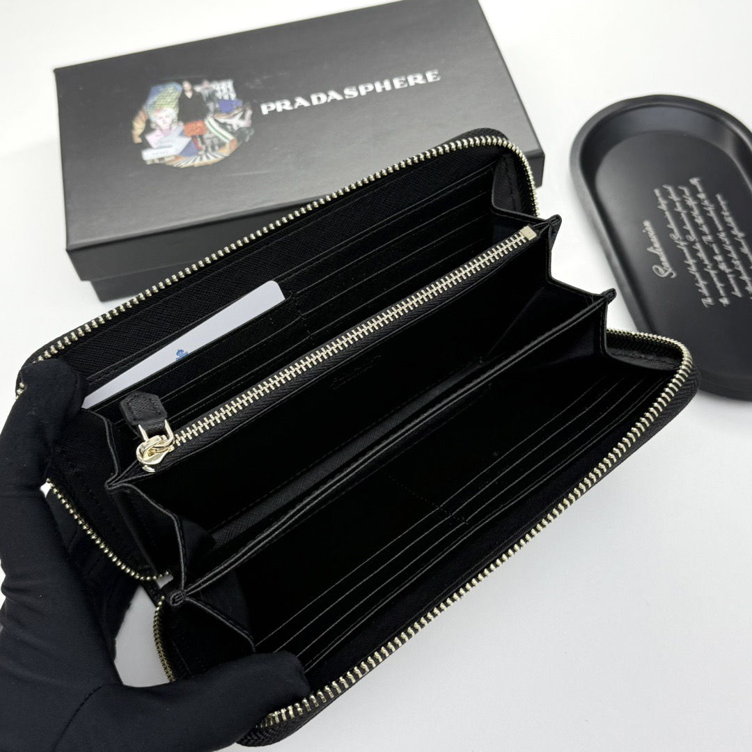 プラダ PRADA サフィアーノマルチカラー ジップアラウンド長財布 メンズ