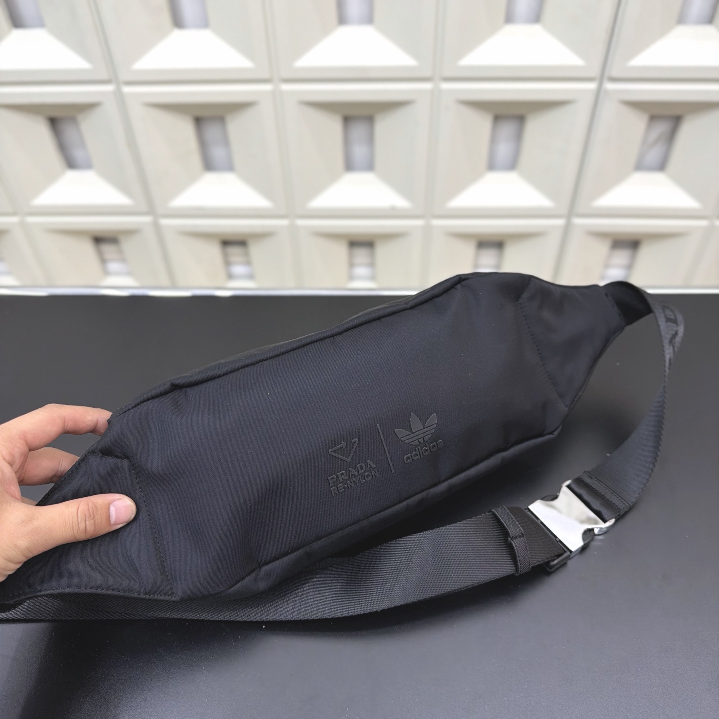 プラダ×アディダス ボディバッグ ナイロン ブラック ユニセックス