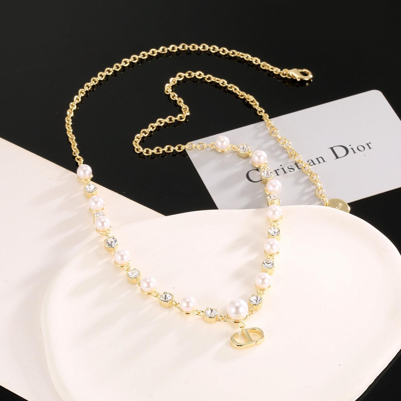 ディオール Dior パールがかわいい etit CD Treasure ネックレス レディース