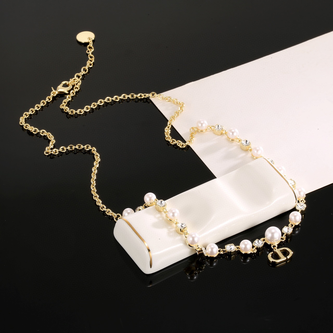 ディオール Dior パールがかわいい etit CD Treasure ネックレス レディース