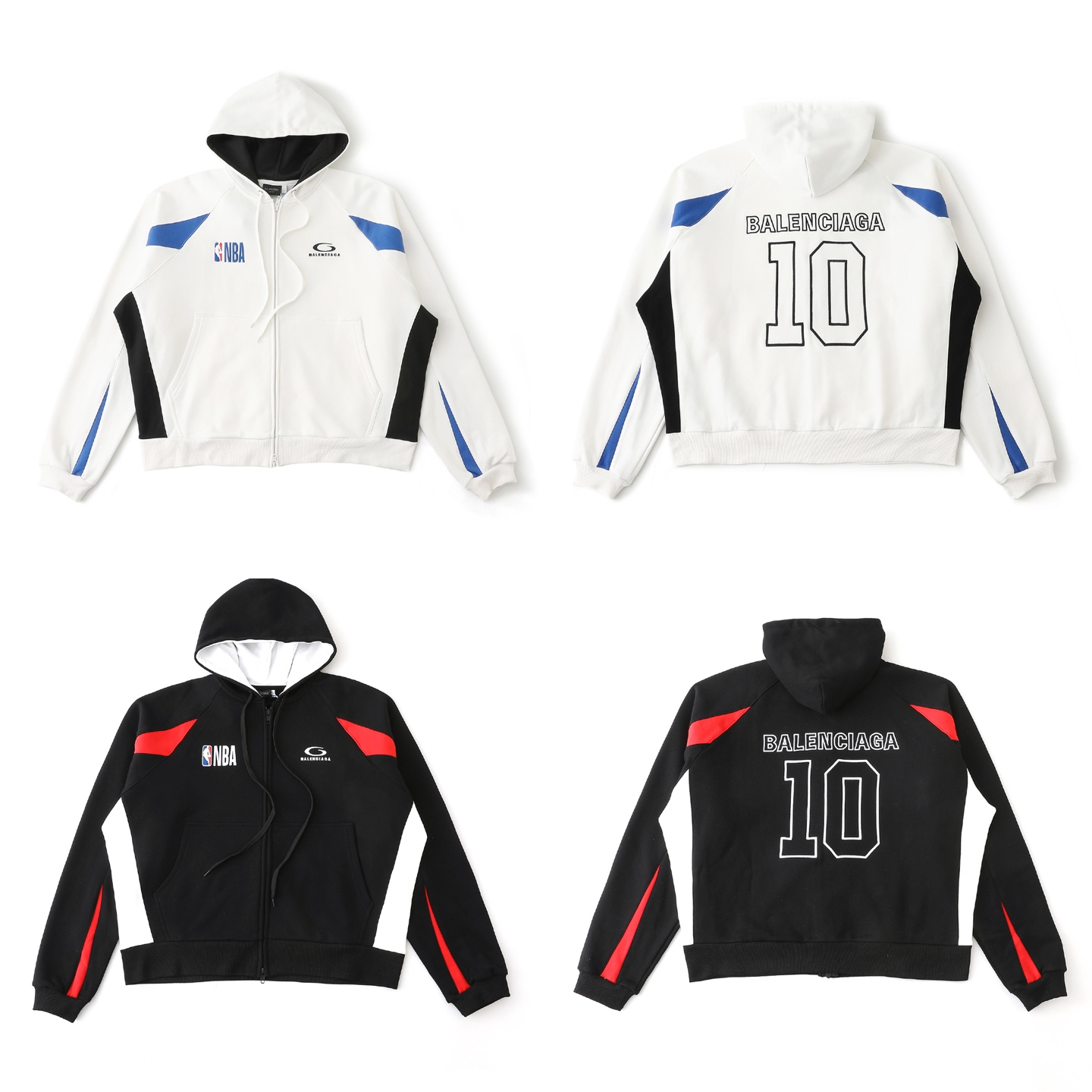 バレンシアガ BALENCIAGA× NBA SS26 コットン ジップアップ フーディージャケット メンズ