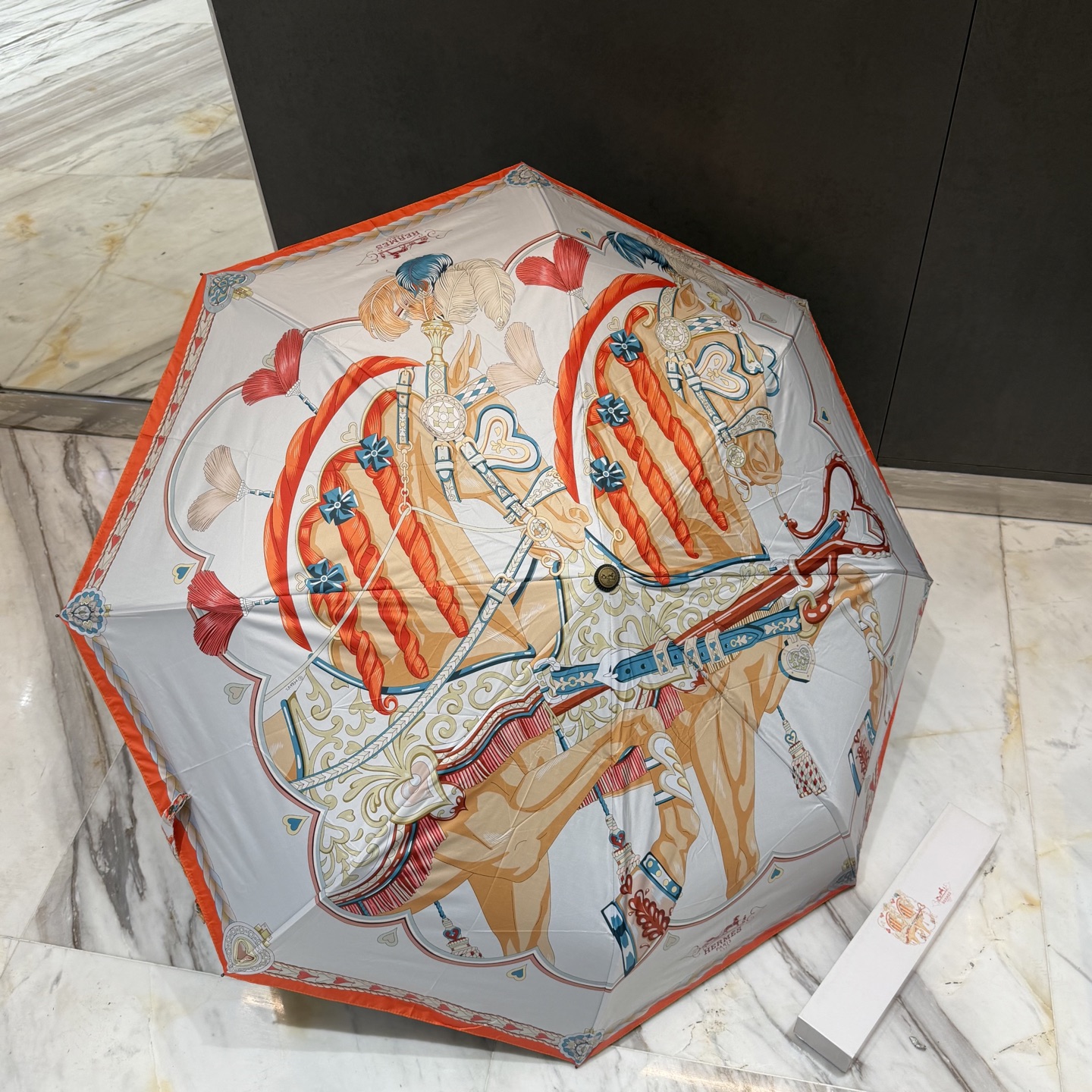 エルメス HERMES 晴雨兼用 日傘 自動折り 3折りたたみ傘 新作 レディース