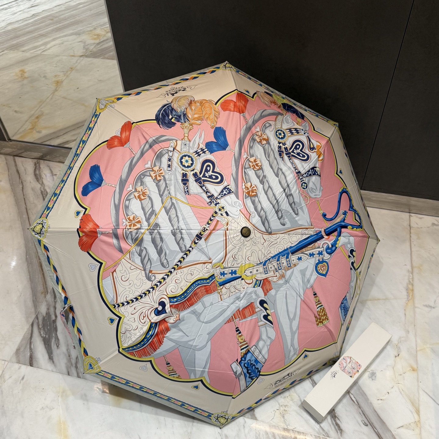 エルメス HERMES 晴雨兼用 日傘 自動折り 3折りたたみ傘 新作 レディース