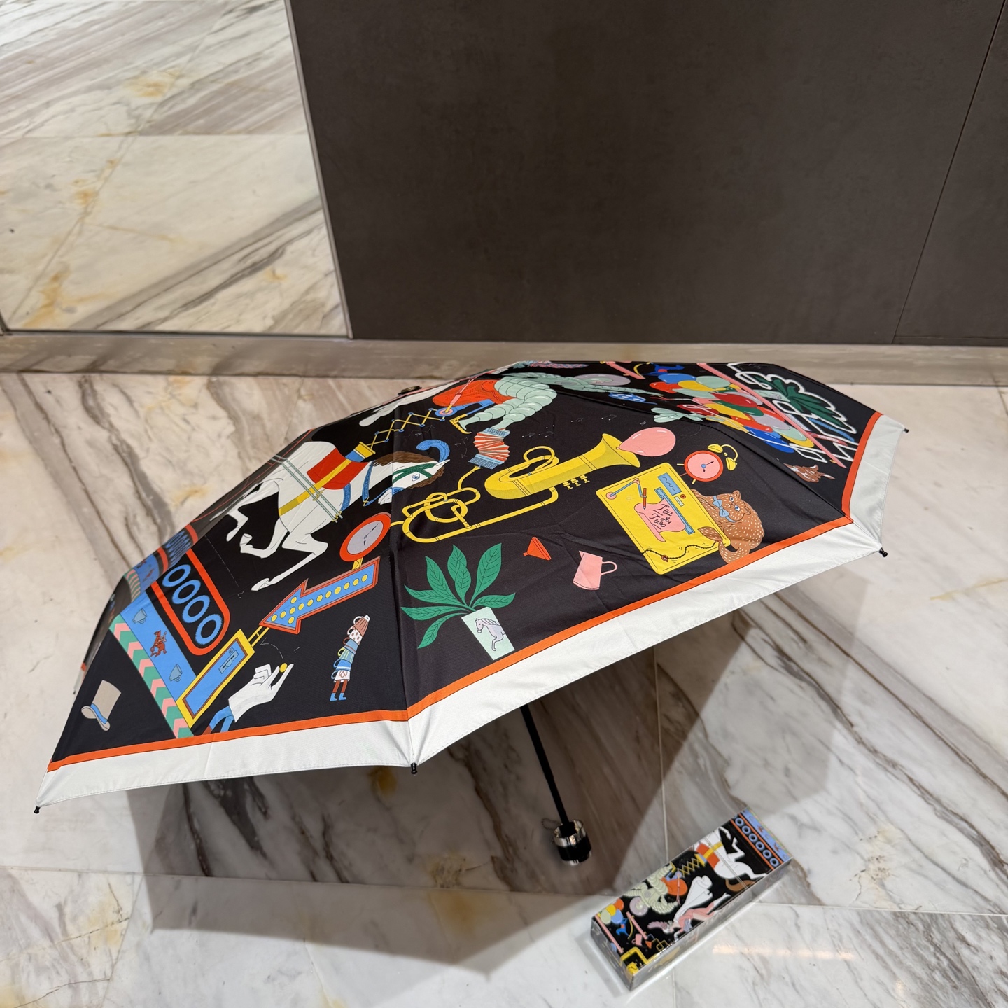 エルメス HERMES 晴雨兼用 傘 日傘 5つ折り手開き傘 3色 レディース メンズ