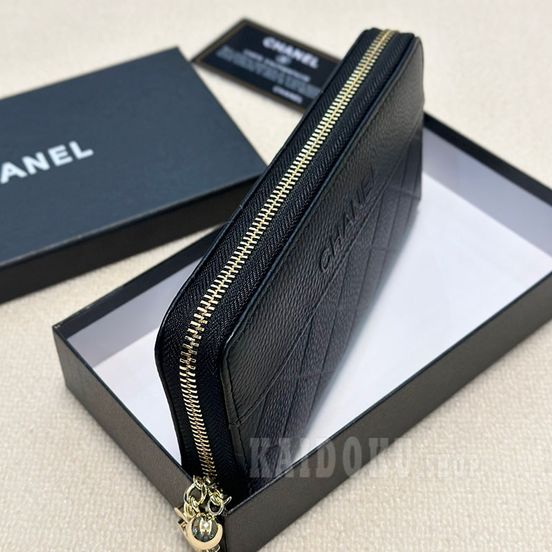 シャネル CHANEL ラウンドファスナー長財布 レディース