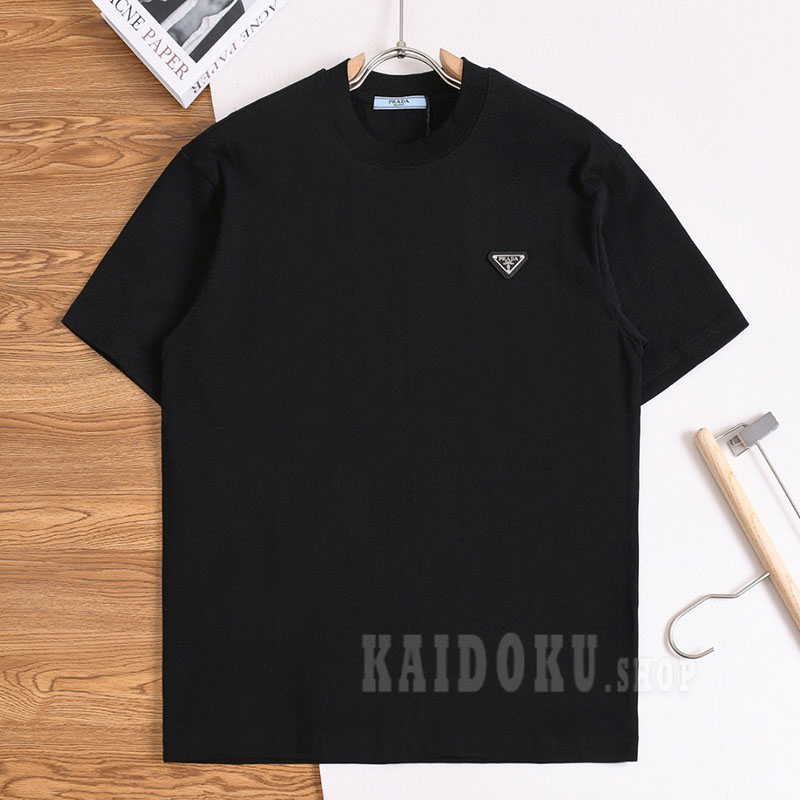 プラダ PRADA タオル地 Tシャツ 半袖 ロゴ付き 2色 メンズ＆レディース