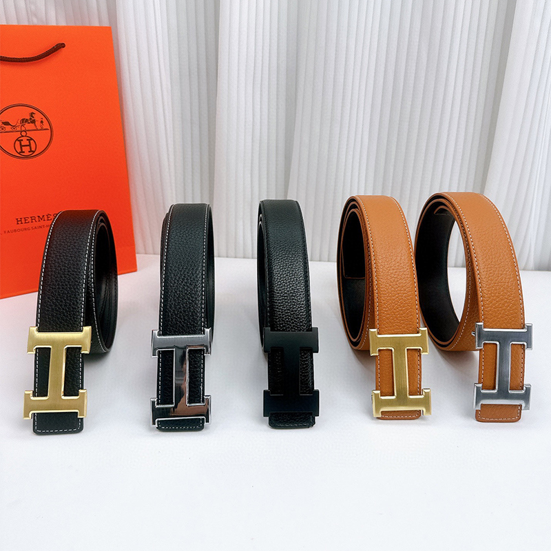 エルメス HERMES H バックル レザーベルト幅3.5cm メンズ