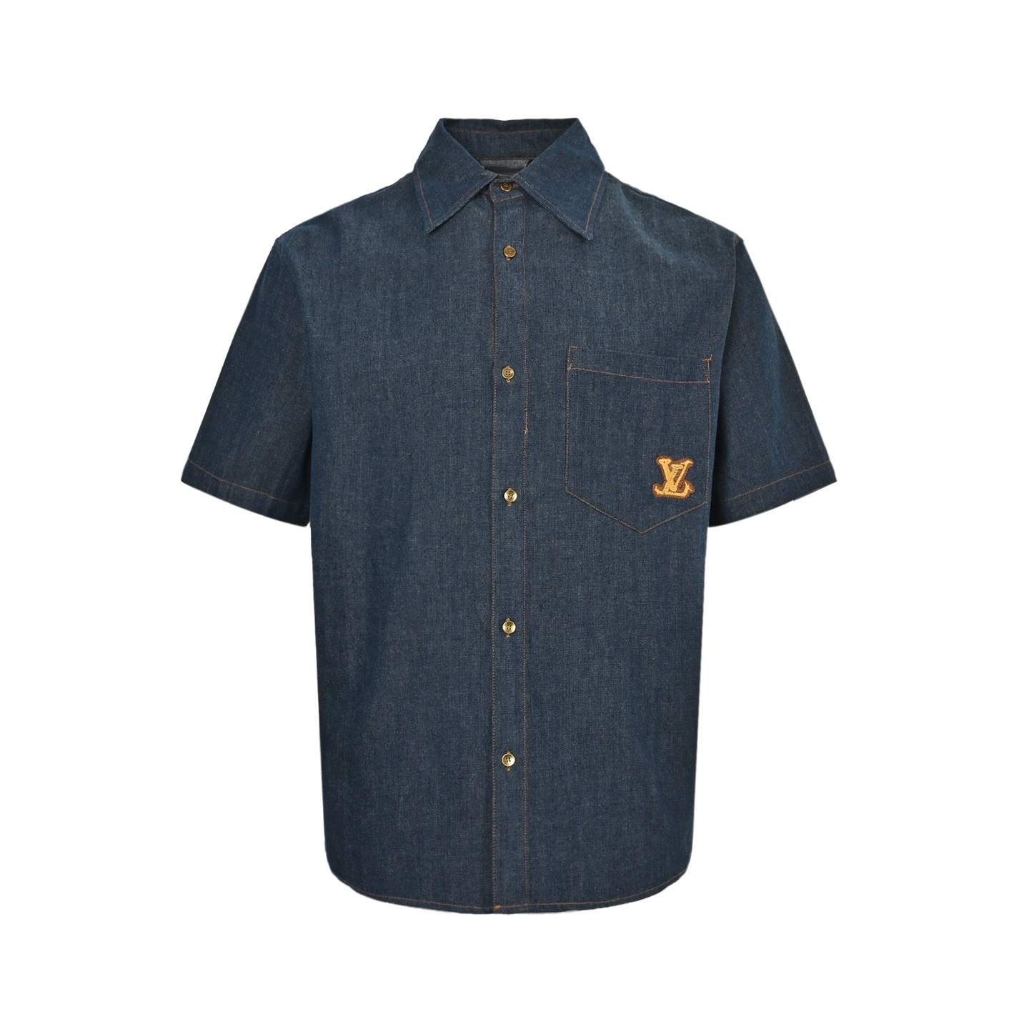 ルイヴィトン LOUIS VUITTON ショートスリーブ デニムシャツ 背中も可愛い メンズ