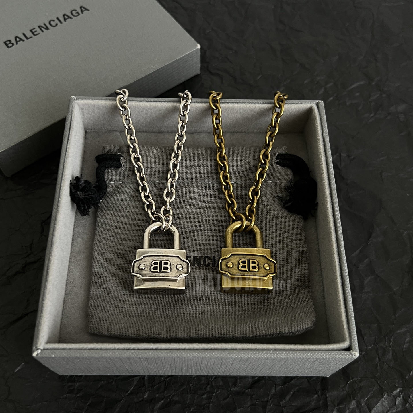 バレンシアガ（BALENCIAGA） BB PADLOCK パドロック ロゴ チェーン ネックレス レディース