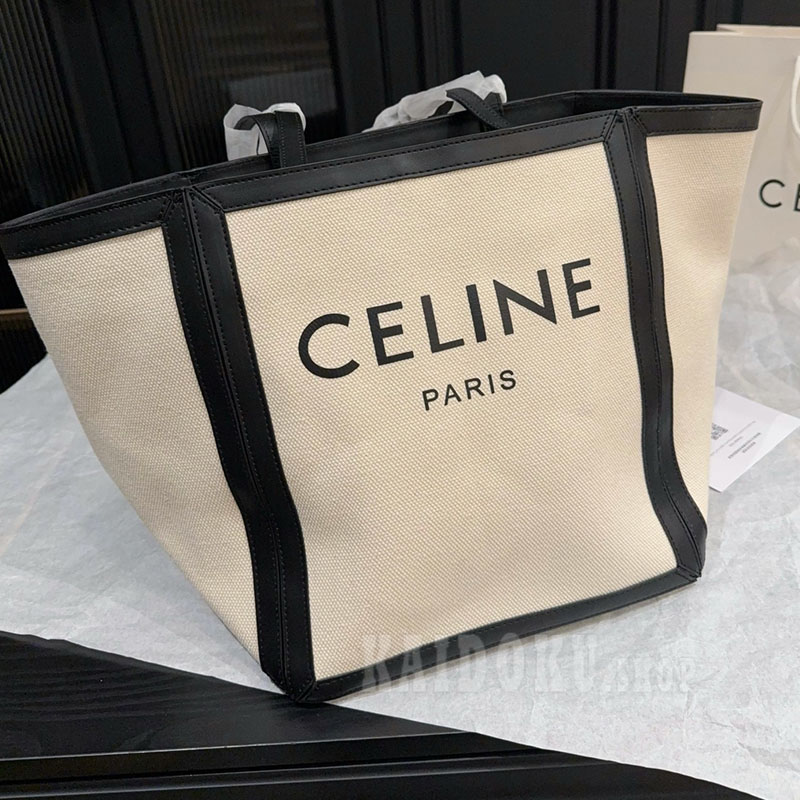 セリーヌ CELINE コットン レザー カバ トートバッグ レディース