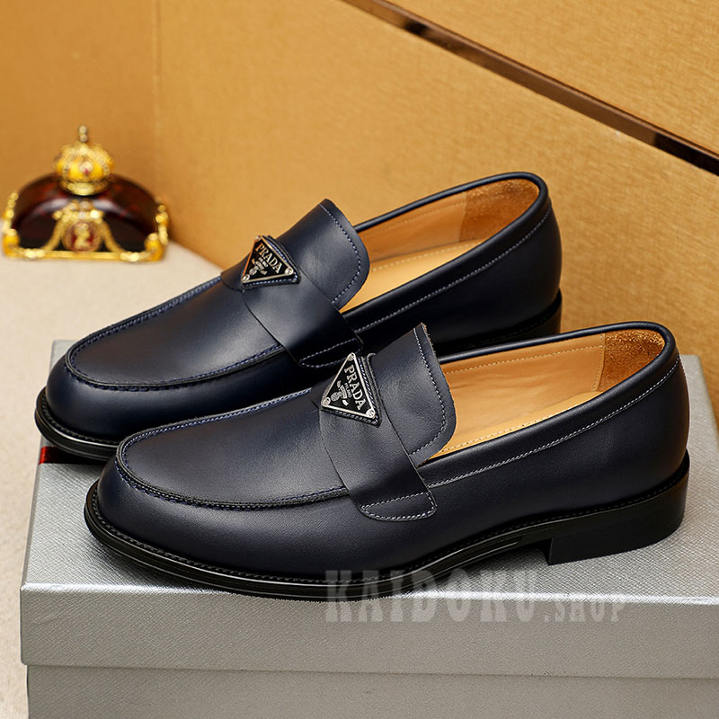 プラダ PRADA ブラッシュドレザー ローファー シューズ 革靴 メンズ