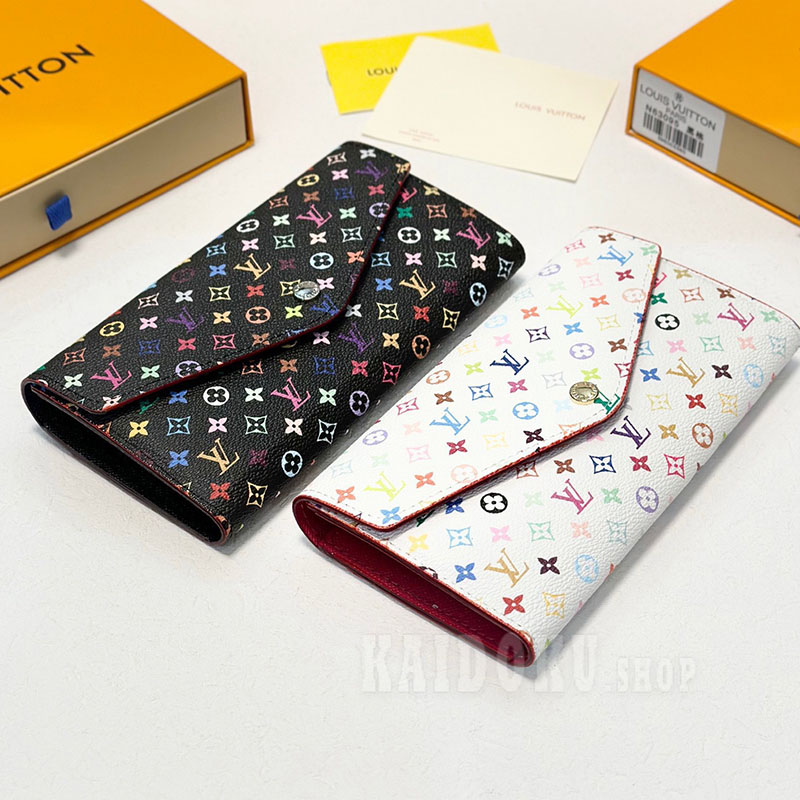ルイヴィトン Louis Vuitton マルチカラー ポルトフォイユ サラ 2つ折ファスナー長財布 レディース