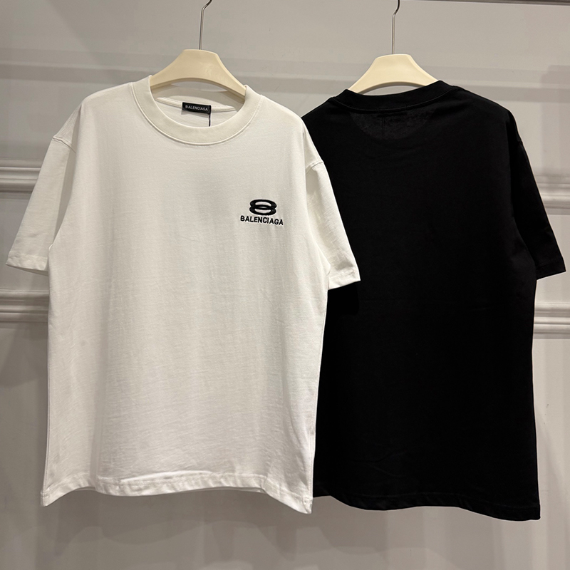 バレンシアガ 夏 新作 半袖 Tシャツ 2色 刺繍ロゴ メンズ 