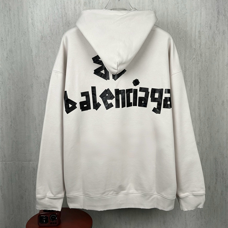 バレンシアガ BALENCIAGA ブラックテープロゴ パーカー メンズ