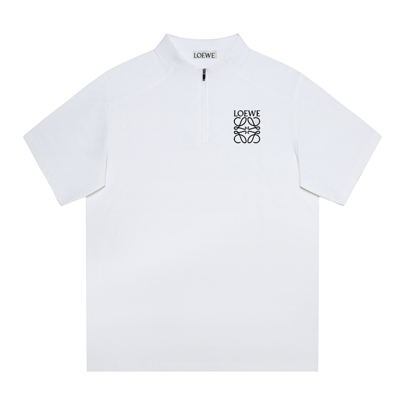 ロエベ LOEWE 新作 ハーフジップ   カジュアル 半袖 Tシャツ メンズ