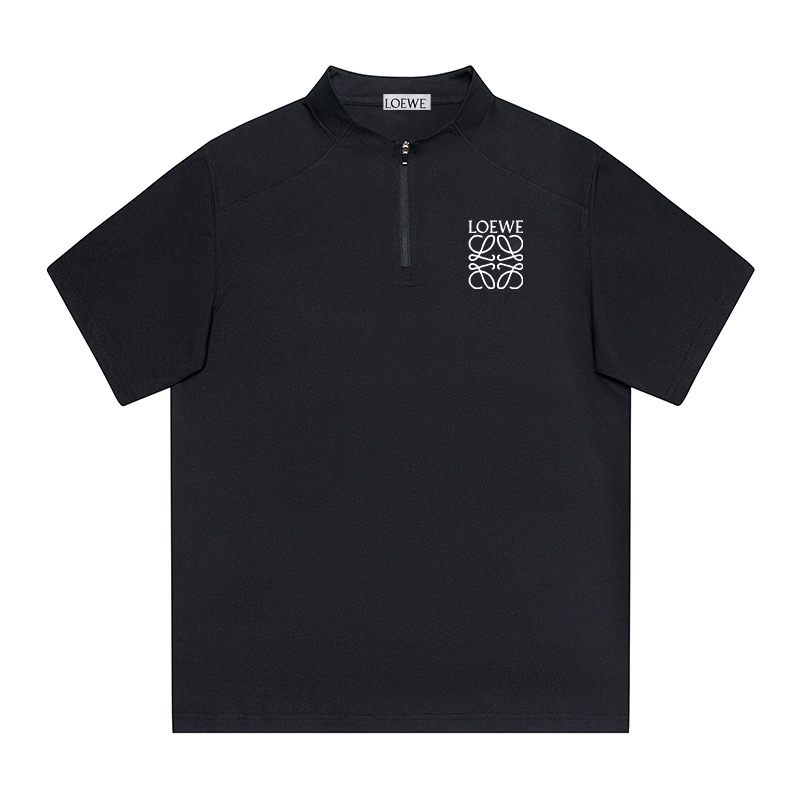 ロエベ LOEWE 新作 ハーフジップ   カジュアル 半袖 Tシャツ メンズ