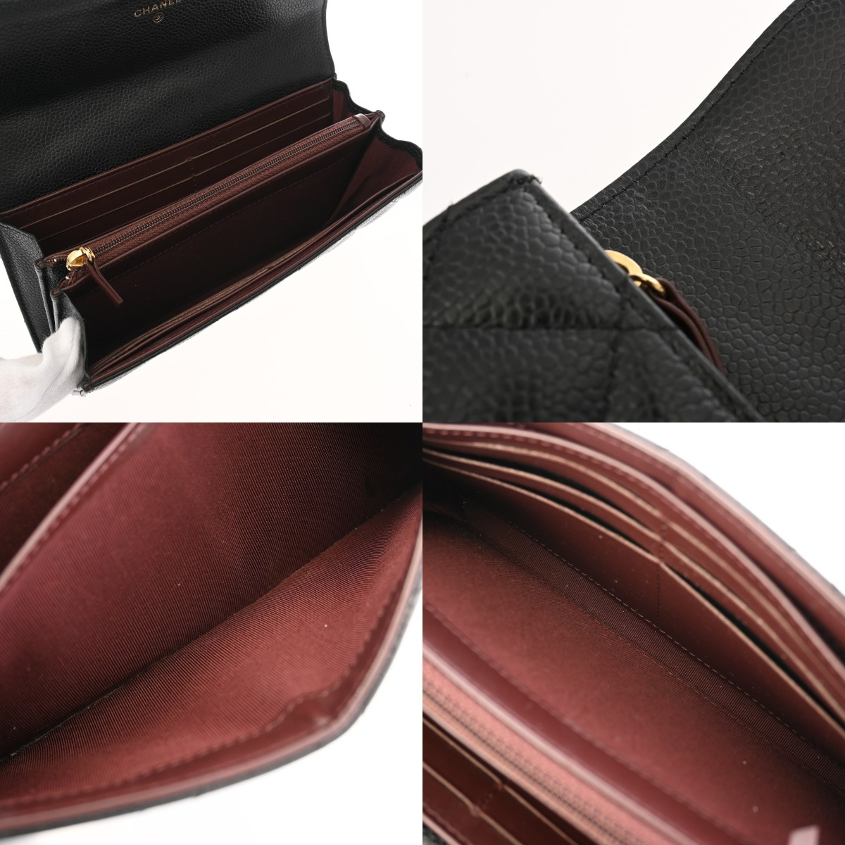 シャネル CHANEL マトラッセ ロングフラップウォレット ブラック A80758 長財布 レディース