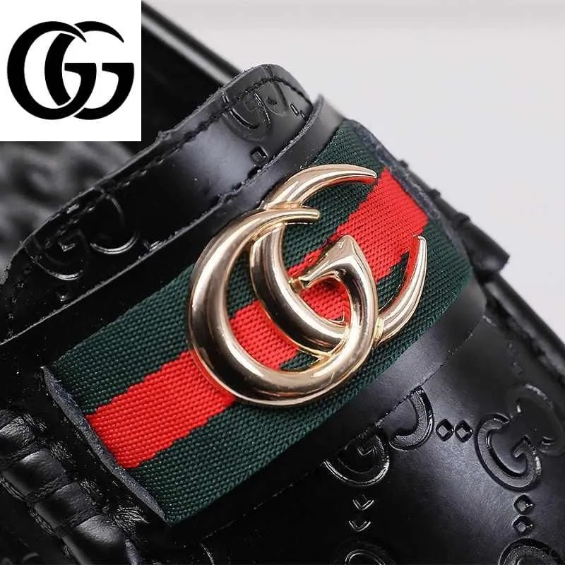グッチ GUCCI ドライビングシューズ ブラック レザー ローファー メンズ