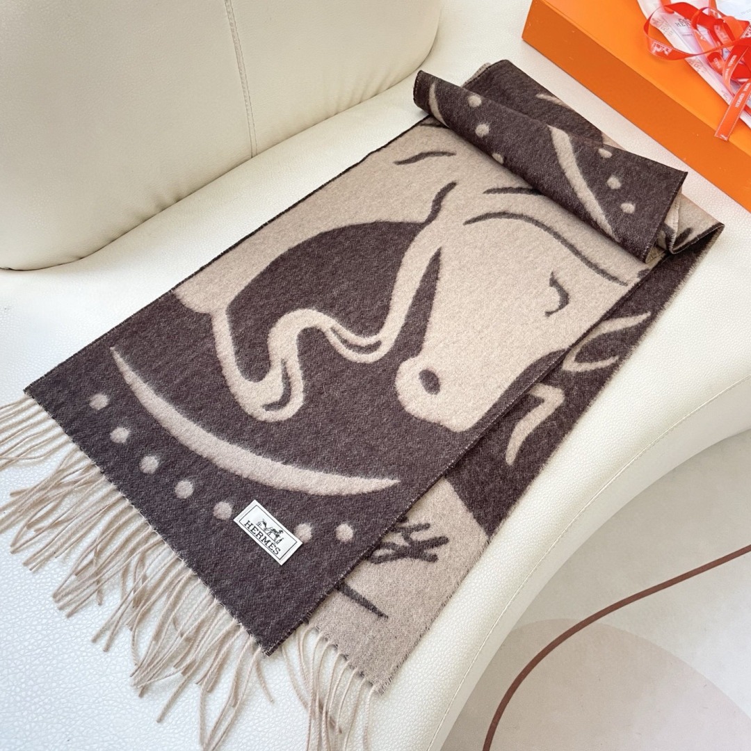 エルメス HERMES カシミヤ マフラー  メンズ レディース