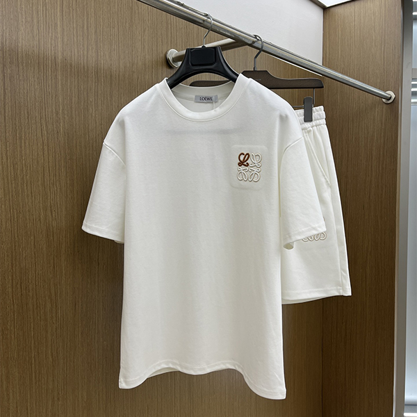 ロエベ (LOEWE) コットン 半袖 Tシャツ ショートパンツ 2点セット セットアップ メンズ