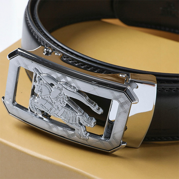 Burberry バーバリー 牛革 ベルト 35MM 穴なし オートロック式 サイズ調整可能 メンズ