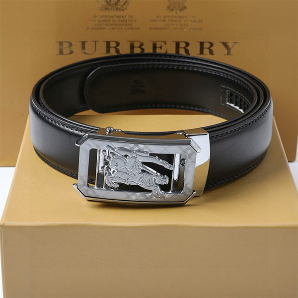 Burberry バーバリー 牛革 ベルト 35MM 穴なし オートロック式 サイズ調整可能 メンズ