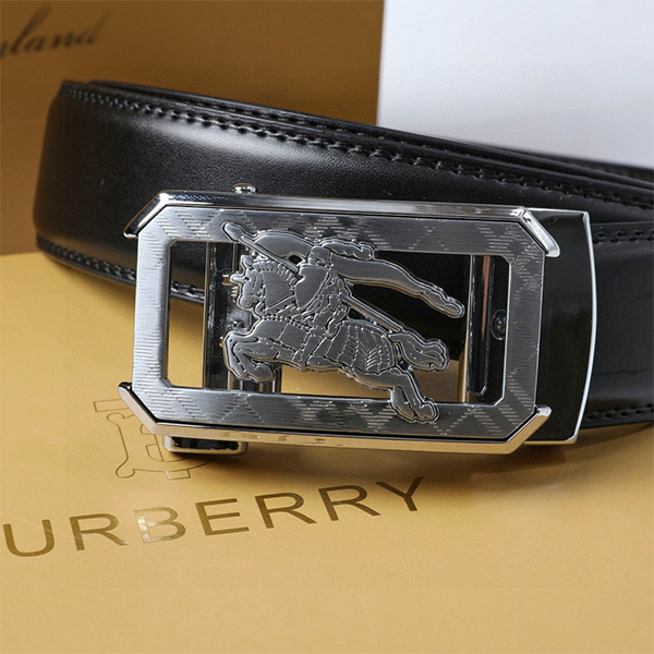 Burberry バーバリー 牛革 ベルト 35MM 穴なし オートロック式 サイズ調整可能 メンズ