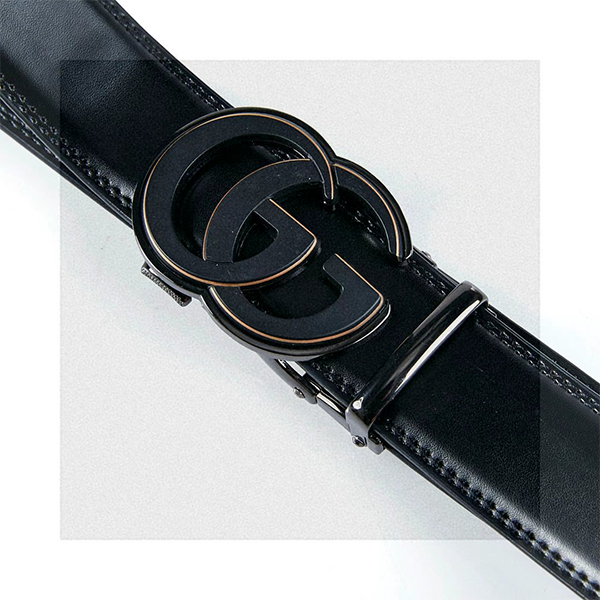 GUCCI グッチ 牛革 ベルト 40MM 穴なし オートロック式 サイズ調整可能 メンズ