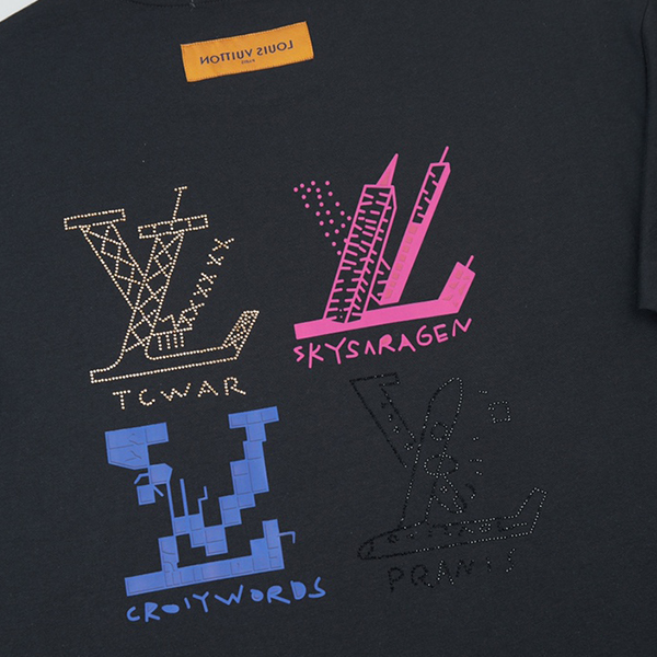 ルイ・ヴィトン（LOUIS VUITTON）ホットダイヤモンド プリント Tシャツ 半袖 メンズ & レディース