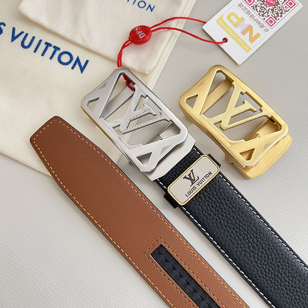 Louis Vuitton ルイヴィトン 牛革 ベルト 38MM 2色 穴なし