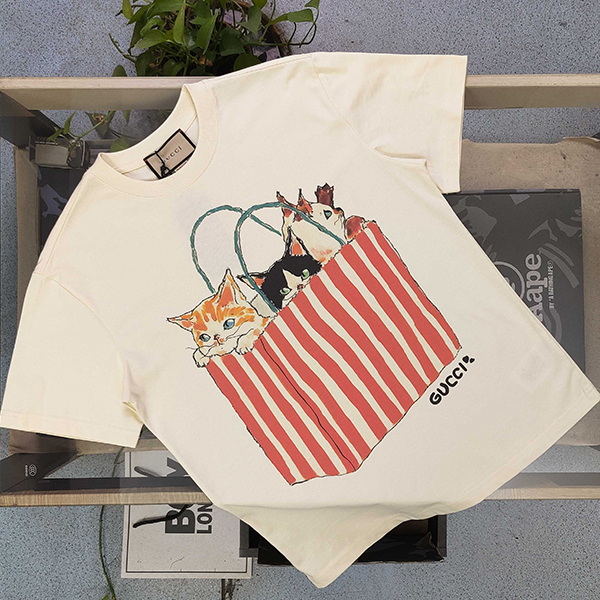 グッチ GUCCI トートバッグ猫プリント Tシャツ 半袖 レディース メンズ