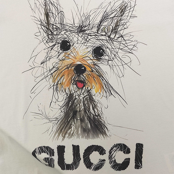グッチ GUCCI 犬 プリント Tシャツ 半袖 レディース メンズ