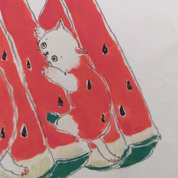 グッチ GUCCI 猫がスイカを食べる柄 Tシャツ 半袖 レディース メンズ