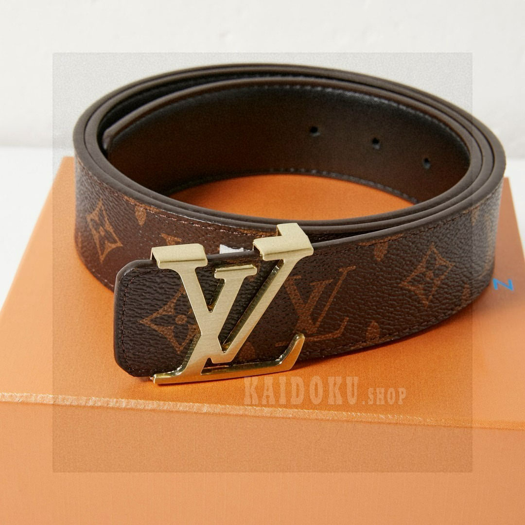 ルイヴィトン LOUIS VUITTON モノグラム レザーベルト 4cm メンズ