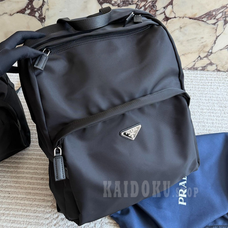 プラダ PRADA Re-Nylon xサフィアーノレザー バックパック リュックバッグ メンズ
