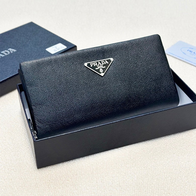 プラダ PRADA サフィアーノ ロングウォレット ブラック レザー 長財布 メンズ
