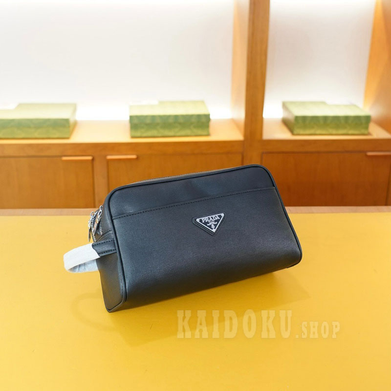 プラダ PRADA ポーチ レザー クラッチバッグ メンズ