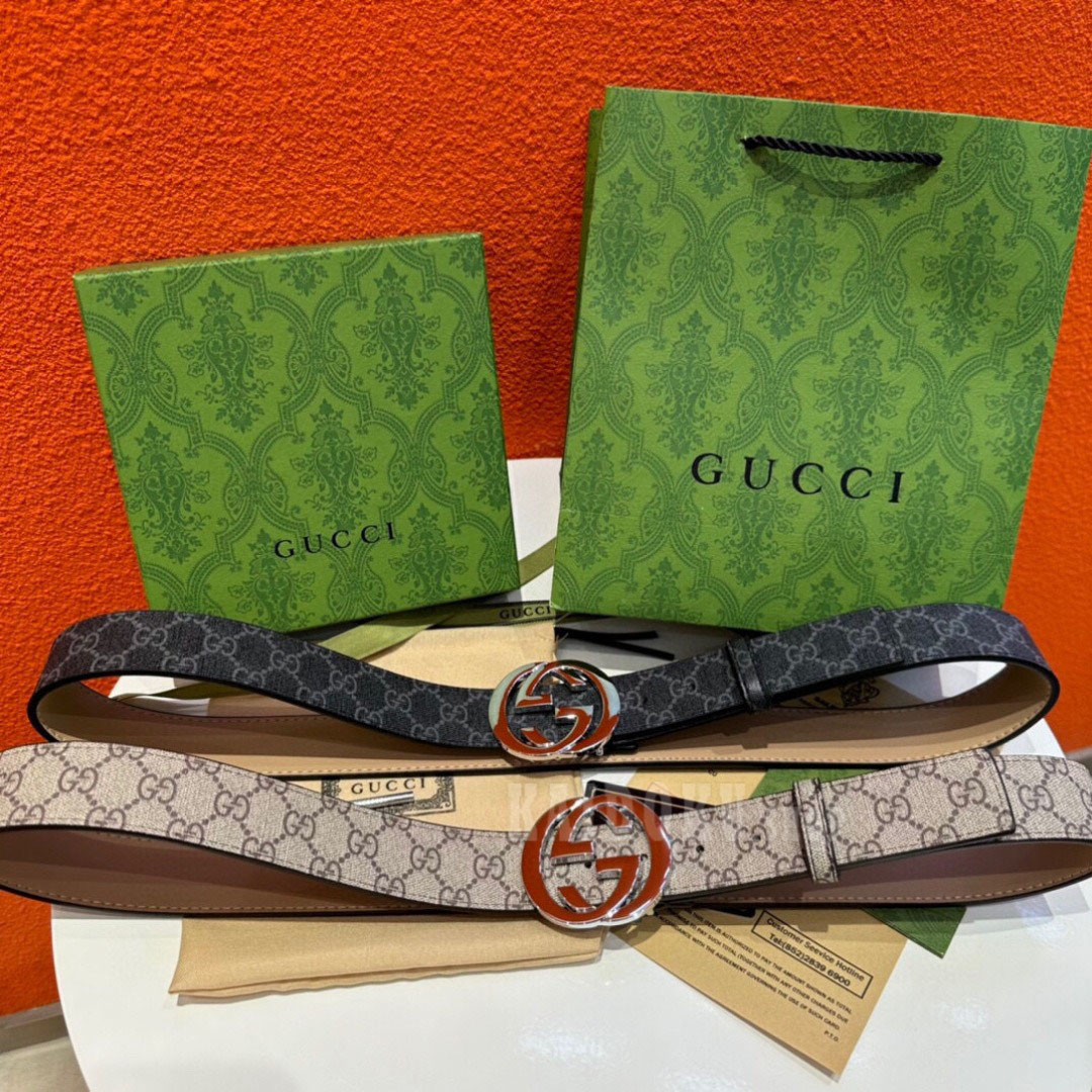 グッチ GUCCI インターロッキングG バックル付き ベルト メンズ