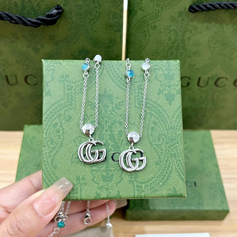 グッチ GUCCI ダブルG マザーオブパール シルバー ネックレス レディース 