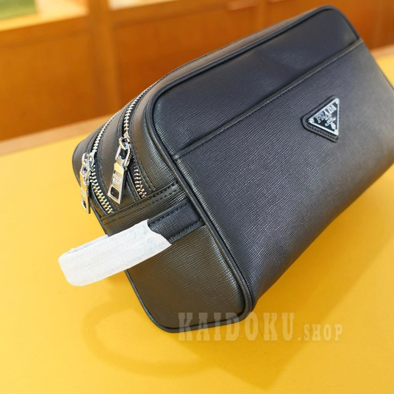 プラダ PRADA ポーチ レザー クラッチバッグ メンズ