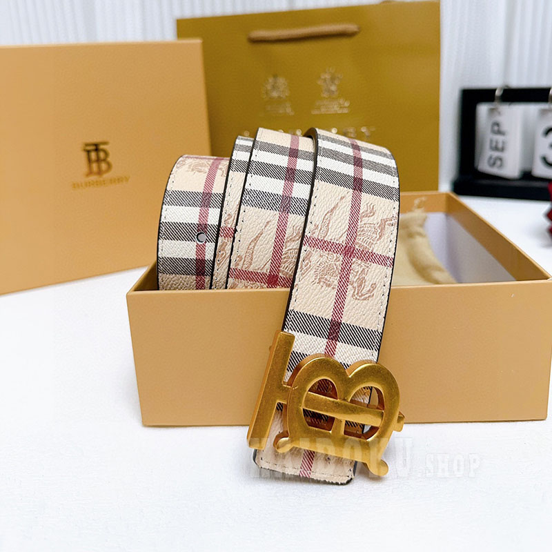 バーバリー BURBERRY TB リバーシブル チェック ベルト 4cm メンズ